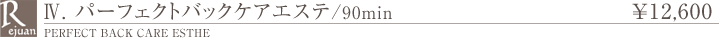 パーフェクトバックケアエステ 90分 12,600円